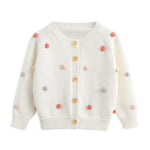 Simplee kids Baby Sweater Valentine's Day Cardigan Embroidery Knit Coat for Winter Spring for 12-18 Months