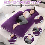 Full Body Pregnancy Pillow - 68Inch U-Shaped Maternity Pillow with Removable Washable Velvet Cover for Back, Legs, HIPS & Belly Support, Improves Sleep for Pregnant Women