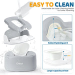 Orzbow 3-in-1 Toddler Potty Training Toilet | Baby Potty Chair, Toilet Topper Training Seat and Step Stool for Boys and Girls, Easy-to-Clean with Splash Guard and Lid, Grey