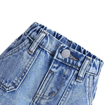 Ltvoo Toddler Boys Cargo Denim Pants Elastic Waist Straight Wide Leg Baggy Jeans Casual Loose Kids Clothes for 6M-3Y (9-12M)