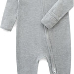 Baby Romper 100% Cotton Pajamas One Piece Long Sleeve Zipper Footie Onesie for 0~12M Baby