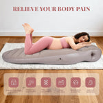 Inflatable Pregnancy Pillow for Pregnant Women - Maternity Mattress with Belly & Head Hole, Relieves Back & Hip Pain, Portable with Electric Pump, Gray