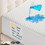 OhGeni 100% Waterproof Mattress Protector, Queen Size Mattress Pad, Fits 6"-20" Mattresses with Deep Pocket, Cooling, Breathable Fitted Sheets, Soft Bed Cover, Noiseless, Machine Washable