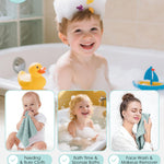 HIPHOP PANDA Baby Washcloths, Rayon Made from Bamboo - 2 Layer Ultra Soft Absorbent Newborn Bath Face Towel - Reusable Baby Wipes for Delicate Skin - Green, 6 Pack