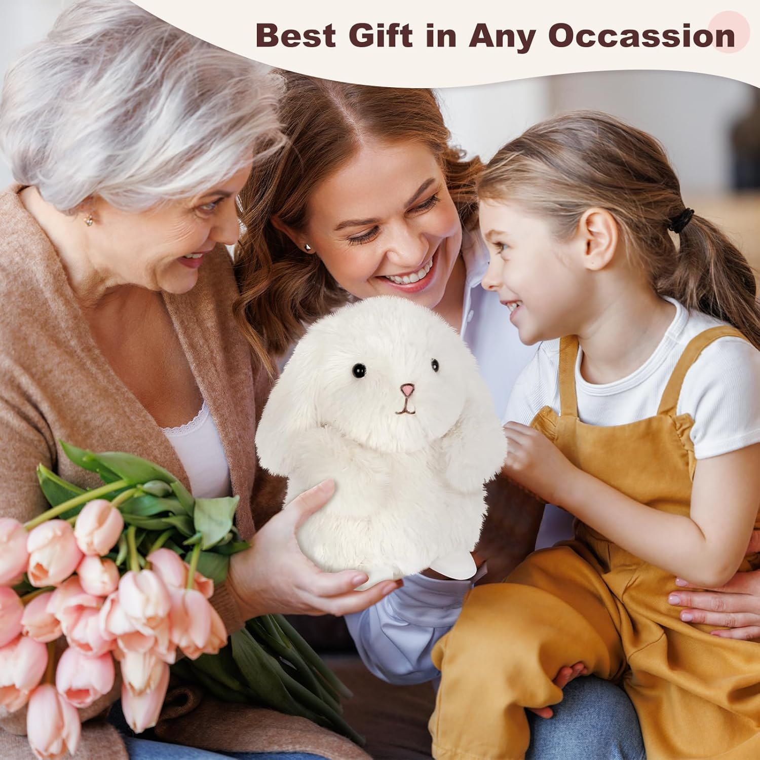 Bunny Stuffed Animal, Microwavable Stuffed Animal for Period Cramps Pain, Rabbit plush for Anxiety Relief, Bunny plush, Heated Stuffed Animals, Stress Relief Packages for Women & Girls, Unscented