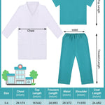 Popsunny Doctor Costume for Kids 3 4 5 Years Old, Toddler Medical Dress up Outfit with Real Stethoscope, Pretend Play Coat Gift for Boys Girls