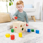 Melissa & Doug Shape Sorting Cube - Classic Wooden Toy With 12 Shapes Classic Kids Toys, Wooden Toddler Toys, Shape Sorter For Toddlers Ages 2+