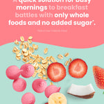 Amara Breakfast Oat Melts - Organic Toddler Snack - Single Serve Fiber-Packed Oat Bites with Real Fruit, No Added Sugar, Quick Dissolving, Strawberry - 12 Pack