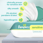 Pampers Baby Wipes, Sensitive, Water Based Wipe, Clinically Proven, Hypoallergenic, and Unscented for Babies, 336 Wipes Total (4 Flip-Top Packs)