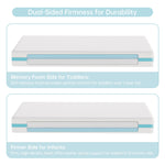 TeQsli Crib Mattress, Dual-Sided Memory Foam Toddler Mattress with Breathable Washable Cover, Standard Size Baby Mattresses for Crib: 52 x 27.6 x 6 Inch