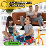 Robot Sensory Toys 4Pcs Valentine Gift for Kid Boys Year Old Ages 3 4 5 6 7 8 9 10, Suction Autism Toy Pop Tube Fidget Toys Autistic Busy Travel Toys Stocking Easter Basket Stuffer for Kids Toddlers