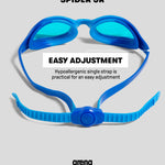 Arena Unisex Youth Spider Junior Swim Goggles Girls and Boys Ages 6 to 12 Anti-Fog Mirror Lens Easy to Adjust Strap No Leak, White/Pink/Fuchsia