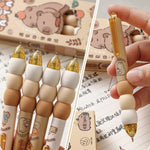 MOZXIRZ 4 Pcs Cute Retractable Capybara Gel Pens Soft Grip 0.5mm Black Ink Aesthetic Kawaii Office School Pens Supplies for Girls Boys Women Men