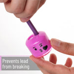 Mr. Pen- Pencil Sharpeners Manual, 6 Pack, Dual Hole, Smiley Handheld Pencil Sharpener, Compatible with Standard and Jumbo Pencils, Snap-on Lid, Stainless Steel Blade, Back to School Supplies