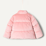 Amazon Essentials x Sofia Grainge Baby Girls' Velour Puffer Jacket, Rose, 12 Months