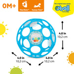 Bright Starts Oball Easy-Grasp Rattle BPA-Free Infant Toy in Blue, Age Newborn and up, 4 Inches