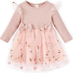 PATPAT Baby Girl Dress Christmas Winter Toddler Birthday Party Tulle Long Sleeve Tutu Dresses 3-24 Months Clothes