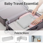 Baby Bathtub for 6M-3Y Toddler, Baby Shower Gifts & Registry Search for Boys Girls, Collapsible & Portable Bathtub for Beach Vacation Travel, Bath Essentials for Toddler, Newborn, Kids