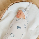 Copper Pearl Swaddle Blankets for Newborns | Soft Stretchy Receiving Blankets for Boys and Girls | Large 46 x 46 Inch Baby Blankets | Lightweight and Breathable Swaddles | Penguins