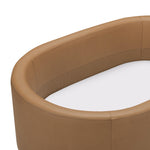 babyletto x GATHRE Capsule Bassinet in Vegan Camel Leather, Wipeable & Water Resistant