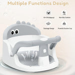Baby Bath Seat for Babies 6 Months & Up Sitting Up | 360° Stable Toddler Bath Chair with One-Touch Button | Baby Bath Tub Seat with Suction Cups | Open Design, Compact, Detachable, Non-Slip(Grey)