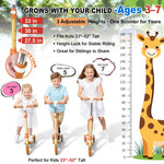 Kick Scooter for Kids 3-7 Age - 3 Wheel LED Light Up Toddler Scooter, Easy Steering, Adjustable Height, Anti-Slip Deck, Stable Design, Indoor Outdoor for Girls Boys 3-5, 5-7 Up to 100 Lbs