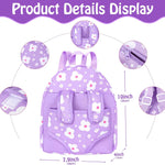 12" Baby Doll with Flower Pattern Backpack Carrier,12 Inch Realistic Baby Dolls with Clothes and Accessories Hanky Pacifier Bottle Diaper Toy Pretend Play Collection for 3+ Child Girls Gifts