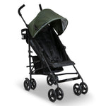 Jeep PowerGlyde Stroller by Delta Children Lightweight Travel Stroller with Smoothest Ride & Compact Fold, 3-Position Recline, Extra Large Storage Basket, Olive Green