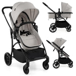 INFANS 2 in 1 Baby Stroller, Convertible Stroller with Bassinet Reversible Seat Adjustable Backrest Canopy One Hand Fold, Compact Toddler Pushchair for Kids Infants Newborns 0-36 Months (Black)