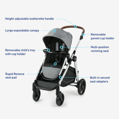 Graco Modes Nest2Grow Travel System, Ren with Expandable Double Stroller