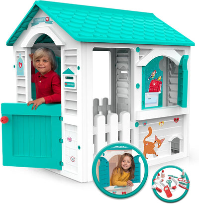 Veterinary Play House Outdoor Playset for Kids Veterinarian Indoor Playset for Pretend Play Outdoor Kids Play Set Vet