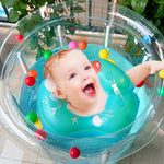 Kiddie Pool 29.5x31.5in Inflatable Baby Pool Cartoon Pattern Baby Swimming with Drainage Transparent Sealed PVC Cooling Toddler for Hot Days, Kiddie Pools
