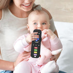 Fu Store Silicone Baby Teether Toys for 0-12 Momths 3-24 Months Infant Toddlers TV Remote Control Rattle Teethers for Babies Chew Toys Teething Relief Soothe Babies Gums, Black