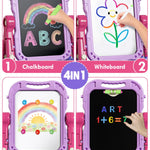 Lehoo Castle Easel for Kids, Toys for 2 Year Old Girl, Art Easel Toddler, Magnetic White Chalk Board, Gifts for 3 4 Year Old Girls 2-4 Years Old Christmas