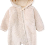 Newborn Baby Snowsuit Fleece Lined Onesie Outfits Warm Hooded Romper for Infant