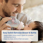 MAM Feel Good Slow Flow Premium Glass Bottle, Easy Switch Between Breast and Bottle, 5oz, 0+ Months, Unisex, 1 Pack, Cotton