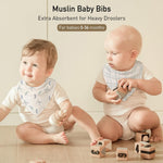 Muslin Baby Bibs 8 Pack, Baby Bandana Drool Bib for Drooling and Teething, Cotton Soft Absorbent for Girls Boys