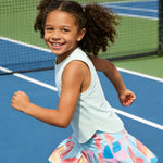 PATPAT Girls 2 Piece Tennis Skirt Set Size 7-8 Green Tank Tops and Tie Dye Skort Athletic Sets Sleeveless Shirts + High Waisted Pleated Skirt 2 Piece Outfits Girl Clothes Tennis Outfit Activewear
