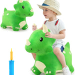 iPlay, iLearn Bouncy Pals Dinosaur Hopper Toy 2 Year Old Boy, Toddler Plush Bounce Animals, Ride on Bouncing Triceratops for Kids, Outdoor Hopping Horse Bouncer, Cool Birthday Gifts 3 4 5 6 Yr Girls