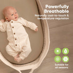 2-Pack Baby Bassinet Sheets Girl, Boy - 33x17 Viscose Derived from Bamboo Bedside Mattress Fitted Bassinet Sheets, Compatible with Halo Bassinest Swivel Sleeper, Baby Delight, Graco (Pecan)