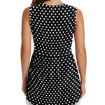 Xpenyo Womens Maternity Tank Top Sleeveless Lace Crochet Trim Peplum Cami Shirts Polka Dot Black XL
