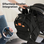 KeaBabies Diaper Bag Backpack - Large Baby Diaper Bag with Changing Pad, Baby Boy, Girl, Travel Backpack for Mom and Dad, Waterproof, Multi Function Durable (Trendy Black)