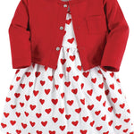 Hudson Baby Baby Girls' Cotton Dress and Cardigan Set