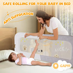 Abdtech Bed Guard Rail for Toddlers - 60 inches Lift Foldable Toddler Bed Rails for Kids - Safety Baby Bed Rail Guard with Reinforced - Great Fit for Kids Twin Double, Full Size, Queen, King Size Bed