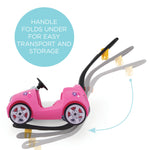 Step2 Whisper Ride II Kids Push Cars, Ride On Car, Seat Belt, Horn, Toddlers Ages 1.5 – 4 Years Old, Max Weight 50 lbs., Quick Storage, Stroller Substitute, Pink