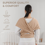 Comfy Cubs Baby Wrap Carrier - Soft & Secure Fit Cotton Blend Baby Carrier Newborn to Toddler - Hands-Free & Lightweight Infant Wrap - Adjustable, One Size Fits All Toddler Sling - Cedar