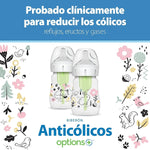 Dr. Brown’s Natural Flow Anti-Colic Options+ Wide-Neck Baby Bottle Designer Edition Bottles, Woodland Decos, 5 oz/150 mL, Level 1 Nipple, 2-Pack, 0m+