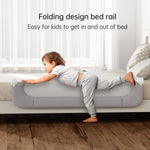 UPGOGO Folding Bed Rail for Toddlers,Baby Bed Rail Guard with Reinforced Anchor Safety System,Fit Bunk,Full Size,Queen,King,Twin(Grey,59"x23.6")