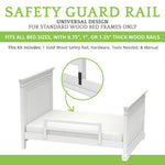 Safety Guard Rail for Baby, Kids, and Children - Solid Wood Safety Bed Rail for Toddlers - Easy Installation - Premium Protection for Bunk, Twin, Full, Queen and King Size Beds - (Bianca White-Delta)