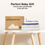 5-Pack Muslin Burp Cloths Baby Boy, Girl - Very Absorbent Baby Burp Cloth Rags, 8-Layers Viscose Derived from Bamboo Cotton Muslin Towel, Super Soft Spit Up Rags, No Shrink Washcloths (Marine Muse)